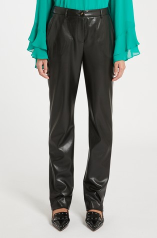 Straight fit hlače od umjetne kože