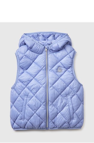 Quilted vest with hood