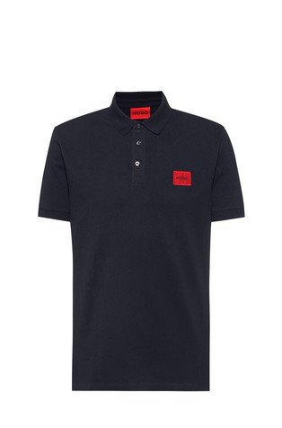 Slim-fit piké pamučna polo majica s crvenim logotipom