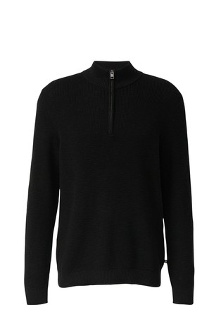 Sweater with structure and troyer collar