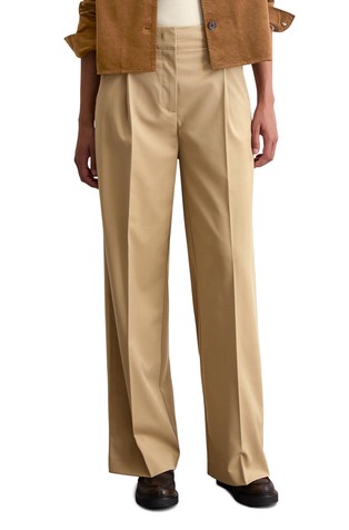 Wide Leg Pants made from wool blend twill