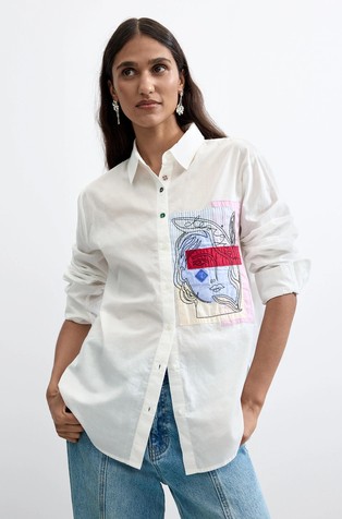 Cotton shirt with embroidery