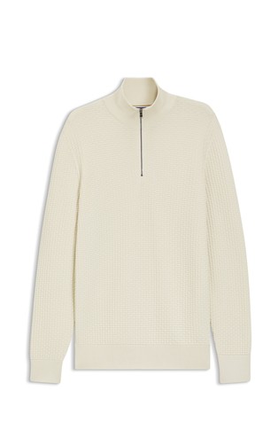 Pleten pamučni pulover s djelomičnim kopčanjem