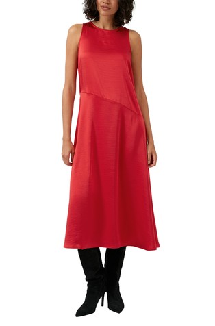 Satenska midi haljina bez rukava