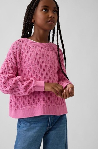 Rupičasto pleten pulover za djevojčice