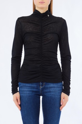 Majica od mješavine vune s nabranim detaljima