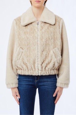 Jakna od umjetnog krzna s uzorkom lanca