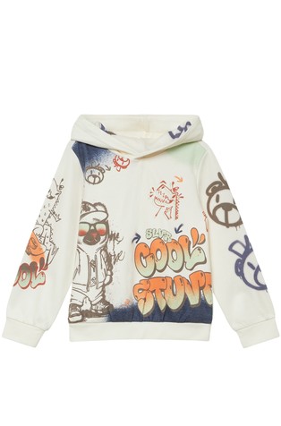 Pulover s kapuljačom i otiskom grafita