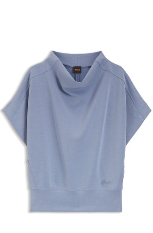 Short-sleeved sweatshirt with logo embroidery