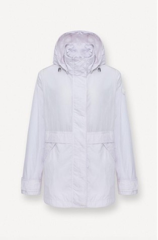Water-repellent hooded nylon jacket