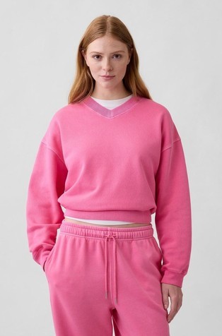 Ženski oversized pulover s V-izrezom