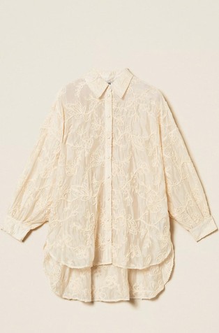 Muslin shirt with embroidery