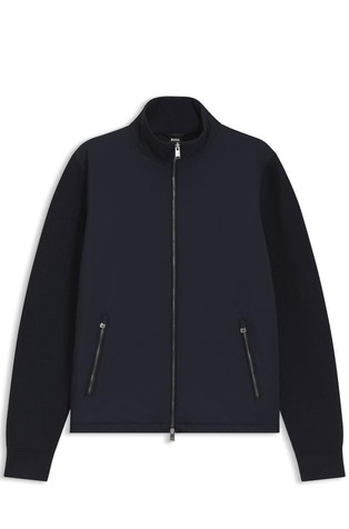 Kardigan s kontrastnim umetkom sprijeda