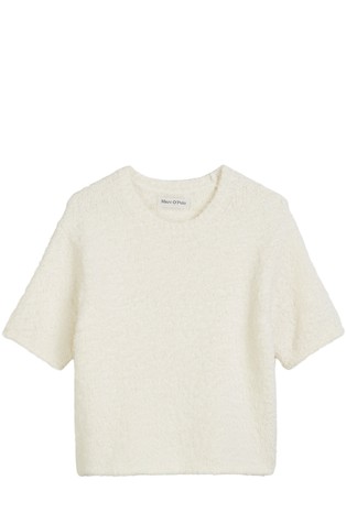 Fluffy loose fit short sleeve sweater