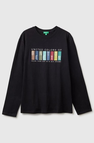 Long-sleeved cotton T-shirt with logo embroidery
