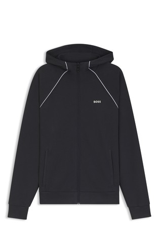 Pulover od mješavine pamuka s kapuljačom i kontrastnim obrubima