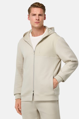 Pulover od lagane scuba mješavine pamuka s kapuljačom