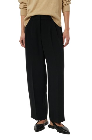 Crepe trousers with pleats