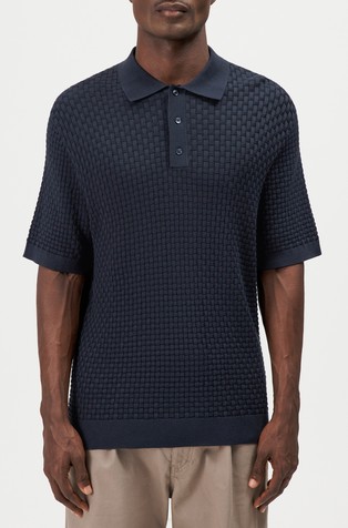 Relaxed fit pletena polo majica od mješavine pamuka i viskoze
