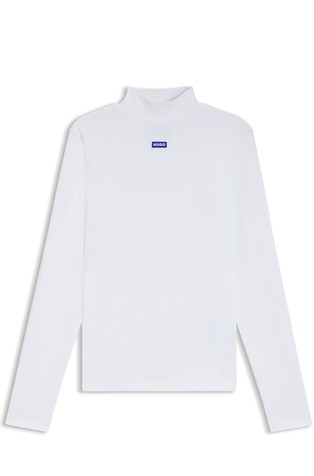 Pamučna majica dugih rukava s plavim logotipom