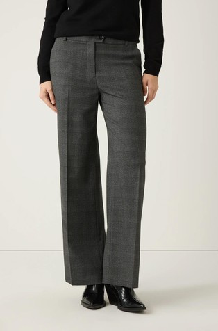 Straight fit checked trousers