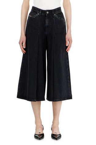 Denim culottes with pleats
