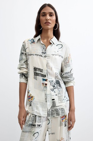 Printed viscose shirt