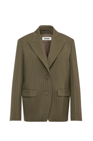 Relaxed fit prugast sako od mješavine vune