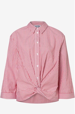 Striped blouse with knot detail
