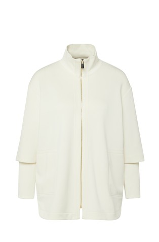 Duži pulover od scuba tkanine s pletenim rukavima