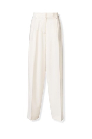 Wool blend trousers with pleats