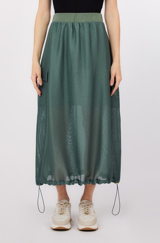 Duga cargo suknja od mrežaste tkanine