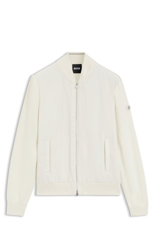 Cotton-knit hybrid jacket