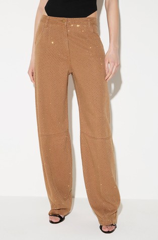 Relaxed fit jeans hlače s ukrasnim kamenčićima