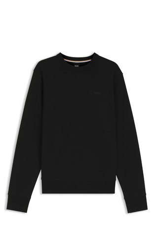 Pamučni pulover s frotirnom unutrašnjošću i logo detaljem