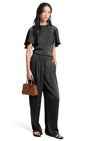 Satin Blouse with Wide Sleeves