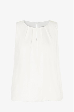 Sleeveless blouse in mix material