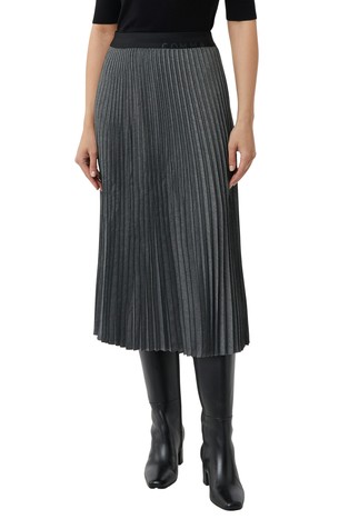 Midi plisirana suknja s flanelskom površinom