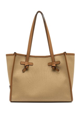 Marcella Original platnena tote torba s kožnim obrubima