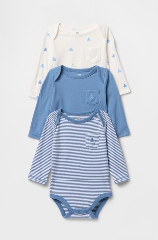 Paket od 3 bodyja dugih rukava za bebe