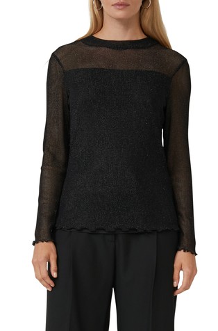 Svjetlucava majica s prozirnim dugim rukavima