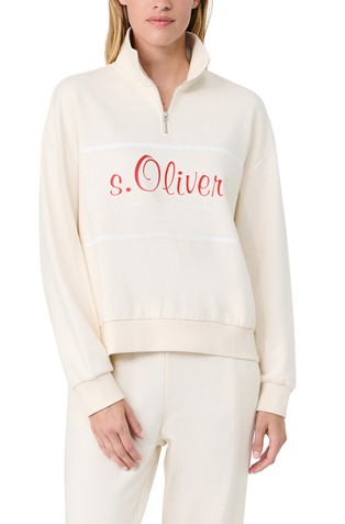 s.Oliver x Heidi Klum pulover s djelomičnim kopčanjem i logo otiskom