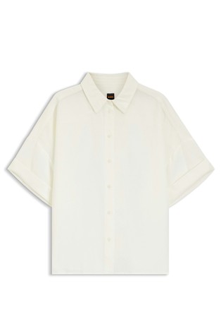 Regular fit košulja kratkih rukava od lana i viskoze