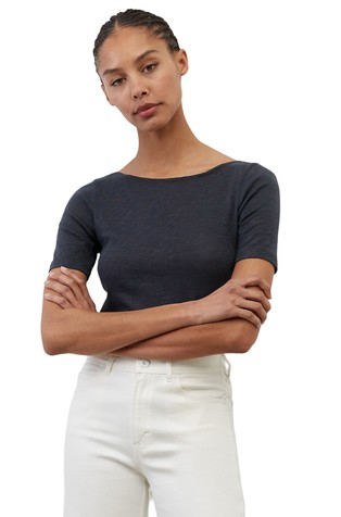 T-shirt, short sleeve with a bateau neckline