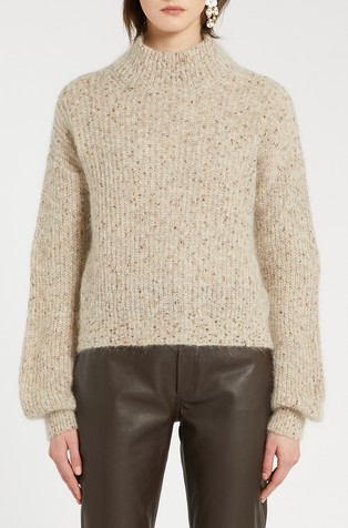 Relaxed fit pleten pulover od mješavine s moherom