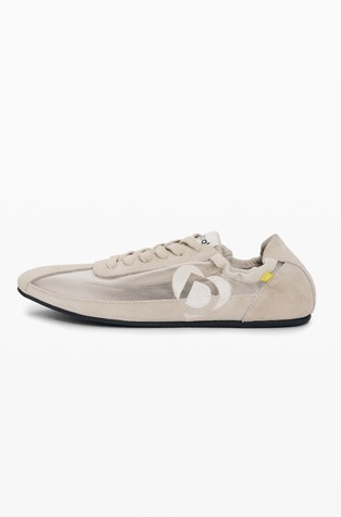 Retro suede sneakers with mesh inserts