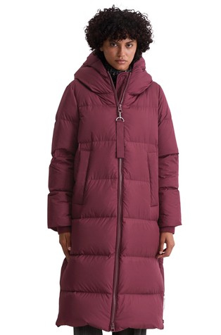 Duga prošivena vodoodbojna jakna punjena paperjem s kapuljačom