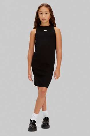 Slim fit rebrasta jersey haljina bez rukava