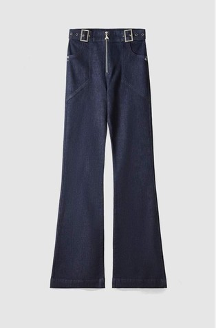 Rastezljive jeans hlače sa zvonastim nogavicama