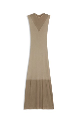 Rebrasto pletena haljina s raznobojnim blokovima